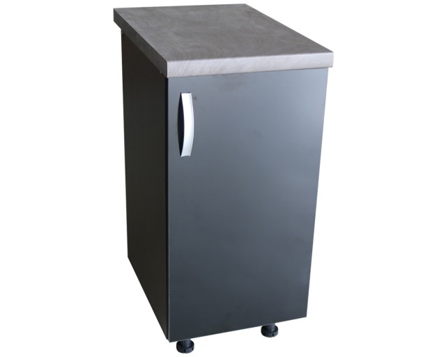 Corp inferior cu 1 Usa Zebra, Wenge / Negru si blat Beton 40 x 85 x 60